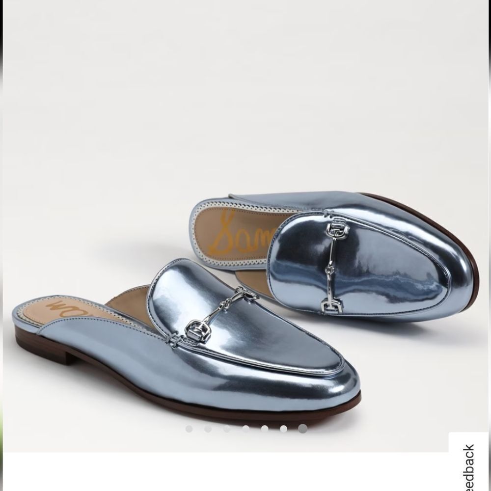 Sam Edelman Size 6 Linnie Mule In Metallic Sky, NEW - Picture 11 of 11